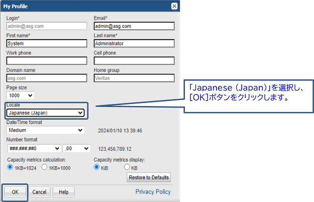 ITA操作手順-日本語選択イメージ