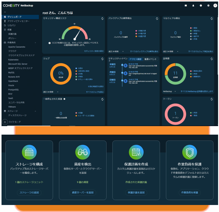 NetBackup 11.0:進化したWebUIイメージ