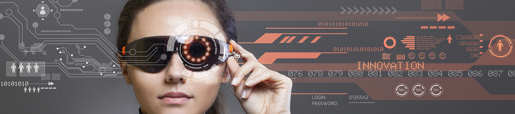 スマートグラスをかけている女性