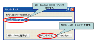 「Standard TCP/IP Port」を新規作成する方法