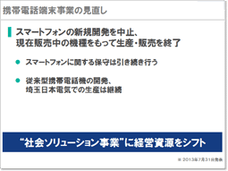 説明資料：携帯電話端末事業の見直し