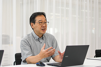 社内実証で見えた課題について話すNEC GX事業開発統括部 プロフェッショナル 廣光 徹