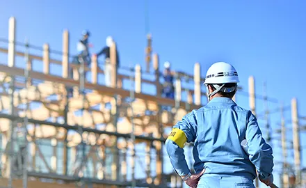 住宅建設現場の様子
