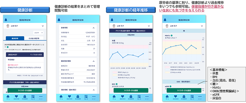 健康診断記録画面