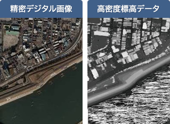 精密デジタル画像と高密度標高データ
