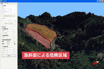 急斜面による危険区域