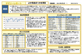 分析コメント付きのサマリレポート