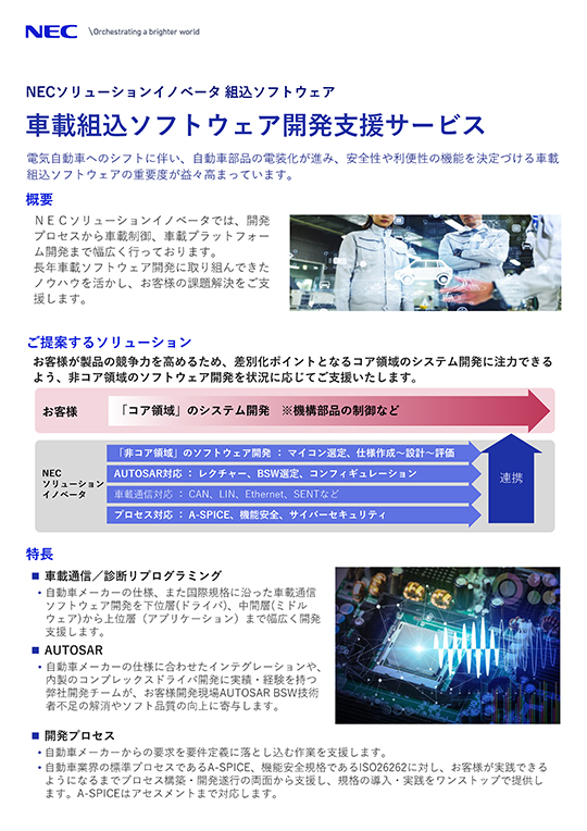 車載組込ソフトウェア開発支援サービス