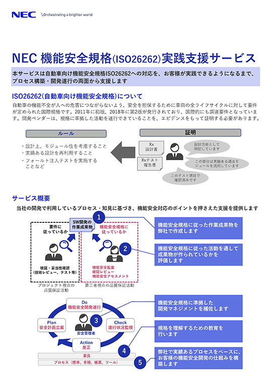 NEC 機能安全規格(ISO26262)実践支援サービス