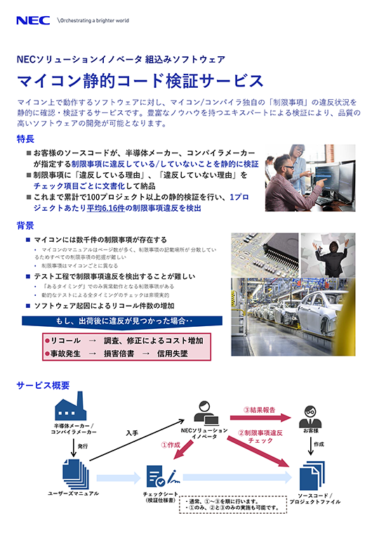 マイコン静的コード検証サービス