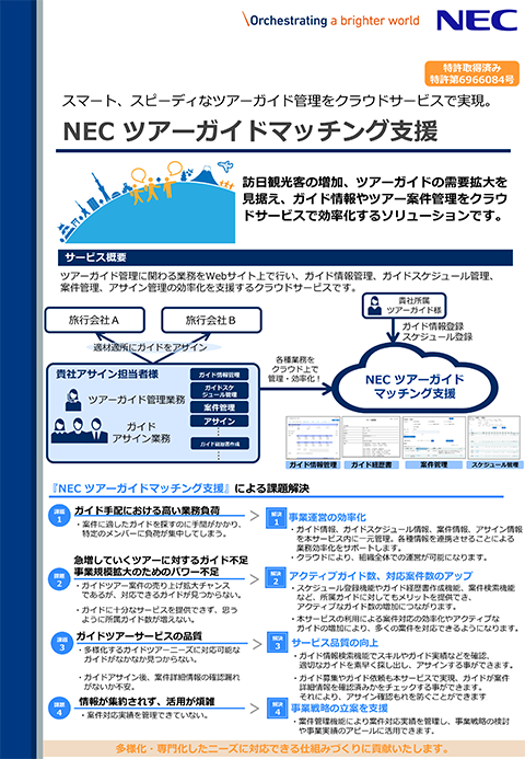 NEC ツアーガイドマッチング支援サービス　サービス紹介資料
