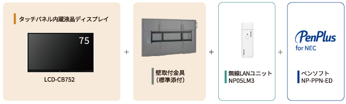 MultiSync® LCD-CB752 / LCD-CB652＋スタンド＋ペンソフト＋無線LANユニット