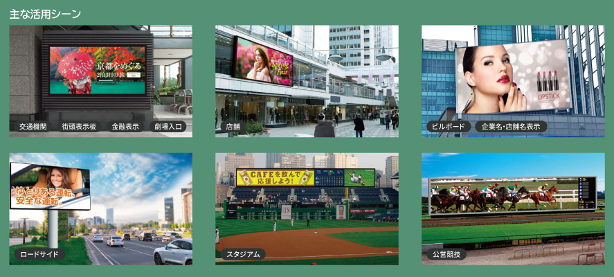 屋外用LEDディスプレイの主な活用シーン