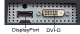 DisplayPort入力端子、DVI-D入力端子部の画像