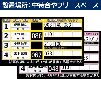設置場所：中待合やフリースペース