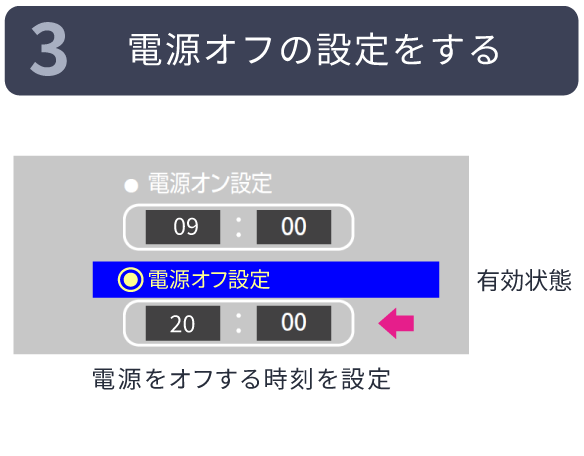 3.電源オフの設定をする