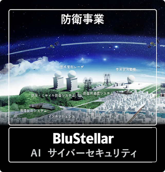 NECの防衛事業とBluStellar AIサイバーセキュリティのイメージ