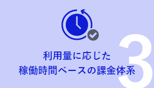利用量に応じた稼働時間ベースの課金体系