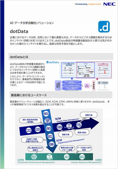 【業種別：製造業向け】dotData製品紹介リーフレット