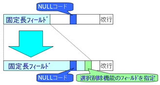 行順ファイルでのNULLコードの扱い